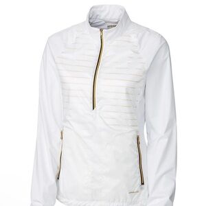 Annika by Cutter & Buck Windbreaker/ Rain Delay Gold 3/4 Zip Size‎ M